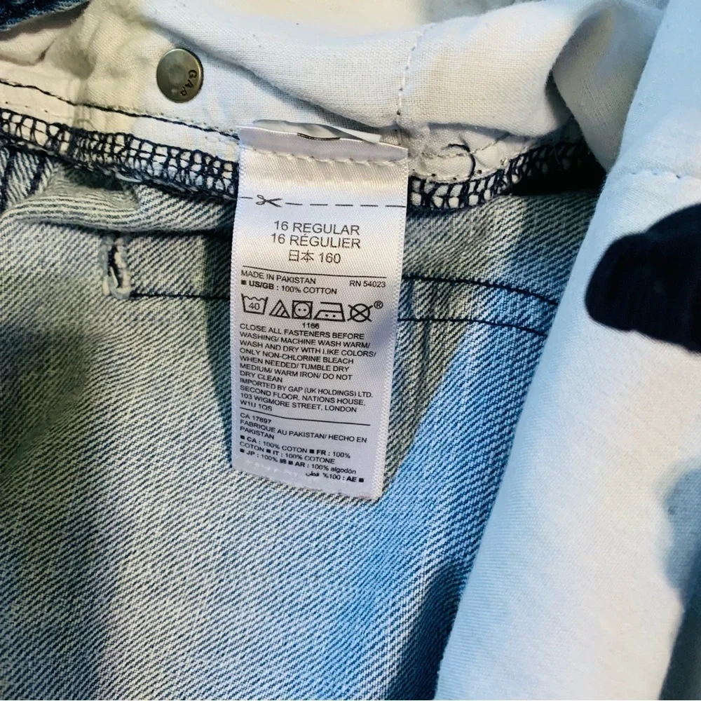 Gapkids Big Boy Light‎ Blue Long Denim Shorts Size 16 Five Pockets